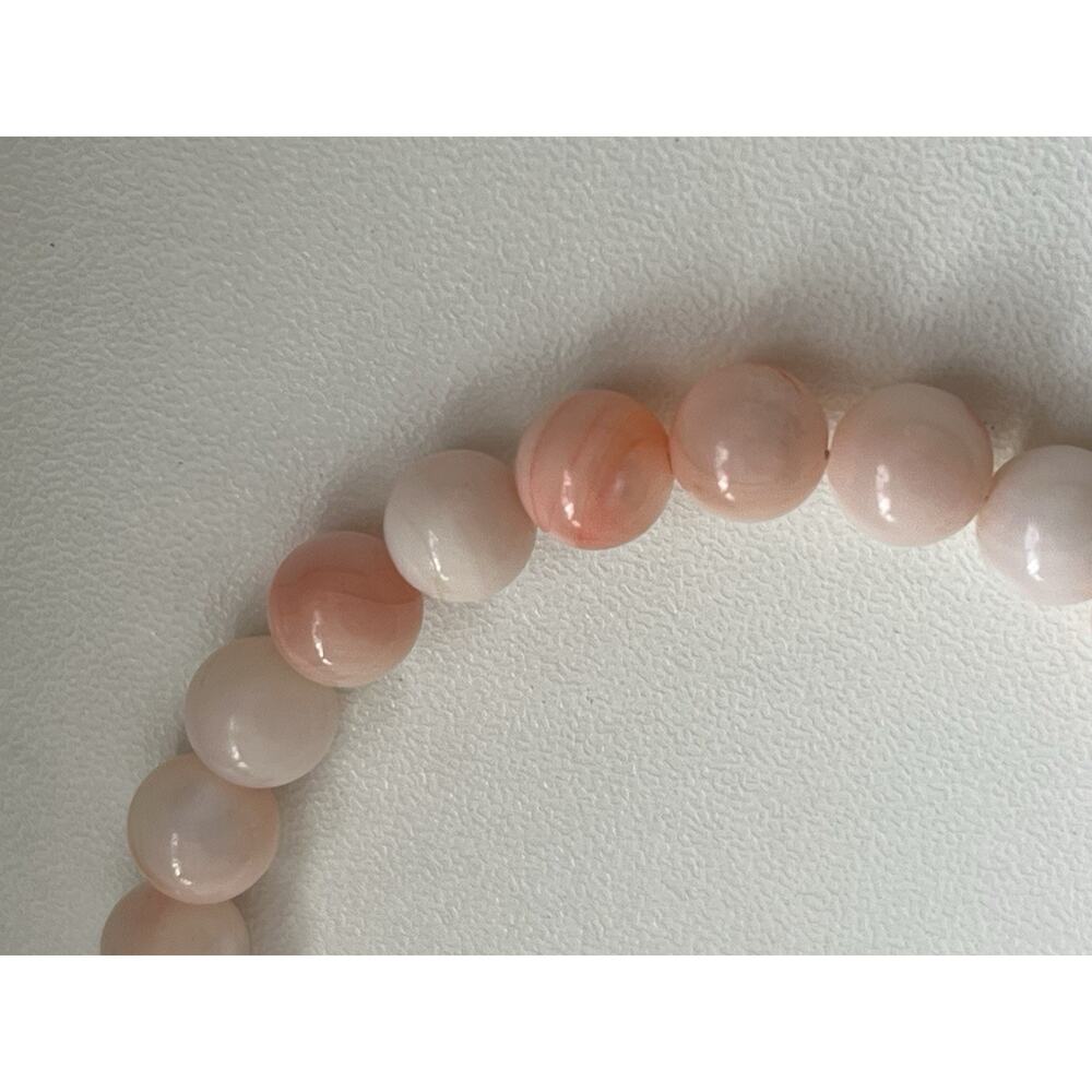 Pink and White Dyed MOP 15” Necklace Choker Collar Gold Tone Clasp - Picture 6 of 6